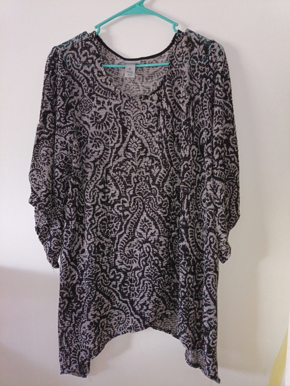Catherines Black and White Paisley Tunic